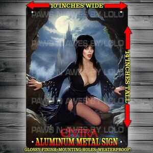 Elvira Mistress of the Dark Glossy Wall Art Metal Sign 10x14"
